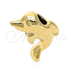 Dije Love Link 05.179.0042 Oro Laminado, Diseño de Delfín, Pulido, Tono Dorado