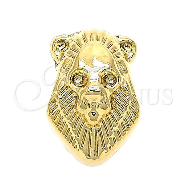 Dije Love Link 05.179.0004 Oro Laminado, Diseño de Osito, Pulido, Tono Dorado