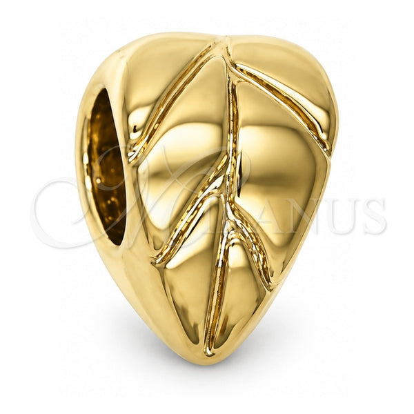 Dije Love Link 05.179.0047 Oro Laminado, Diseño de Oja, Pulido, Tono Dorado