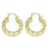 Argolla Pequeña 02.170.0030.25 Oro Laminado, Diseño de Torcido, Pulido, Tono Dorado