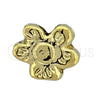 Dije Love Link 05.179.0026 Oro Laminado, Diseño de Flor, Pulido, Tono Dorado