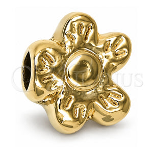Dije Love Link 05.179.0026 Oro Laminado, Diseño de Flor, Pulido, Tono Dorado