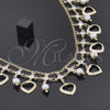 Gargantilla Elegante 04.105.0013 Oro Laminado, Diseño de Corazón, con Blanca Perla and Blanca Zirconia Cubica, Diamantado, Tono Dorado (0.35 Gauge, 02 MM Thickness, 21 Inches Length)