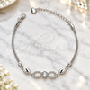 Pulsera Elegante 03.183.0018.06 Plata Rodinada, Diseño de Infinito, con Micro Pave Blanca y Zirconia Cubica Blanca, Pulido, Rodinado (6 Pulgadas de Largo)