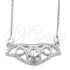 Collares con Dije 04.183.0019 Plata Rodinada, Diseño de Gota y Box, con Micro Pave Blanca y Zirconia Cubica Blanca, Pulido, Rodinado (Grosor 01 MM, 18 Pulgadas de Largo)