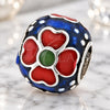 Dije Love Link 05.184.0010 Plata Rodinada, Diseño de Flor, Esmaltado, Rodinado