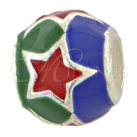 Dije Love Link 05.184.0011 Plata Rodinada, Diseño de Estrella, Esmaltado, Rodinado