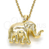 Dije Elegante 05.178.0003 Oro Laminado, Diseño de Elefante, Pulido, Tono Dorado