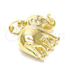 Dije Elegante 05.178.0003 Oro Laminado, Diseño de Elefante, Pulido, Tono Dorado