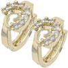 Argolla Huggie 02.165.0052 Oro Laminado, con Blanca Zirconia Cubica, Pulido, Tono Dorado