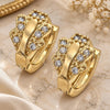 Argolla Huggie 02.165.0057 Oro Laminado, Diseño de Mariposa, con Zirconia Cubica Blanca, Pulido, Tono Dorado