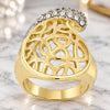 Anillo Multi Piedra 5.060.010.08 Oro Laminado, con Zirconia Cubica Blanca, Mate, Dos Tonos (Tamaño 8)