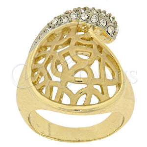 Anillo Multi Piedra 5.060.010.09 Oro Laminado, con Blanca Zirconia Cubica, Mate, Dos Tonos (Size 9)