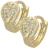Argolla Huggie 02.122.0039 Oro Laminado, Diseño de Gota, con Blanca Micro Pave, Pulido, Tono Dorado