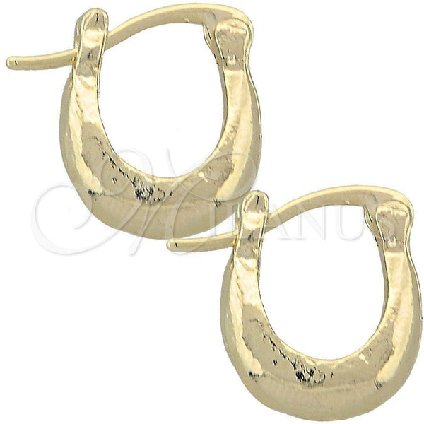 Argola de Niño 02.164.0016 Oro Laminado, Diamantado, Tono Dorado