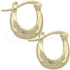 Argola de Niño 02.164.0016 Oro Laminado, Diamantado, Tono Dorado