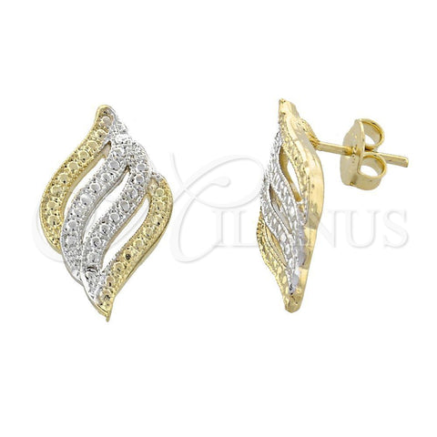 Arete Dormilona 02.55.0002 *PROMO* Oro Laminado, Mate, Dos Tonos