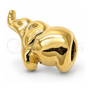 Dije Love Link 05.179.0006 Oro Laminado, Diseño de Elefante, Pulido, Tono Dorado