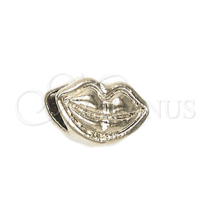 Dije Love Link 05.179.0015 Oro Laminado, Diseño de Labios, Pulido, Tono Dorado