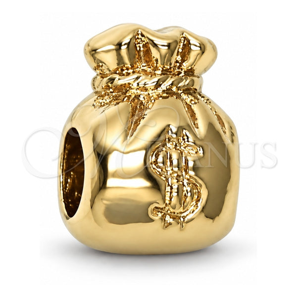 Dije Love Link 05.179.0039 Oro Laminado, Diseño de Dinero, Pulido, Tono Dorado