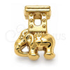 Dije Love Link 05.179.0023 Oro Laminado, Diseño de Elefante, Pulido, Tono Dorado