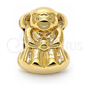 Dije Love Link 05.179.0029 Oro Laminado, Diseño de Osito, Pulido, Tono Dorado
