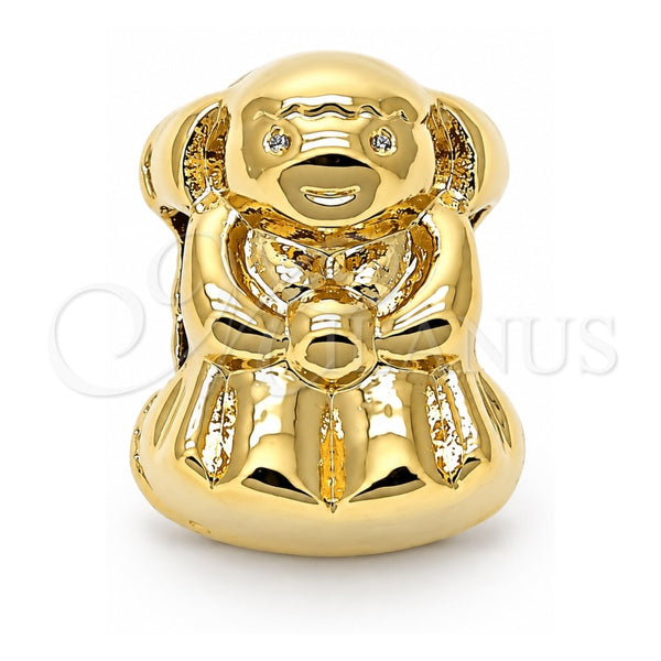 Dije Love Link 05.179.0029 Oro Laminado, Diseño de Osito, Pulido, Tono Dorado
