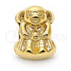Dije Love Link 05.179.0029 Oro Laminado, Diseño de Osito, Pulido, Tono Dorado