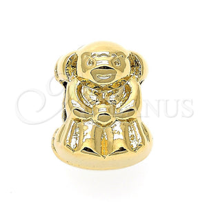 Dije Love Link 05.179.0029 Oro Laminado, Diseño de Osito, Pulido, Tono Dorado