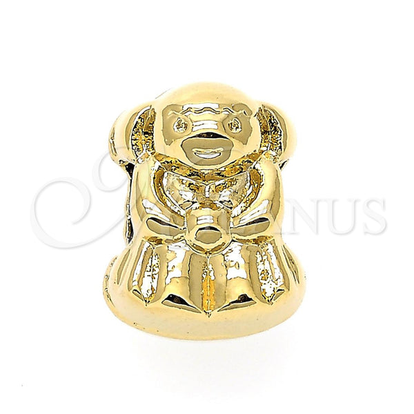 Dije Love Link 05.179.0029 Oro Laminado, Diseño de Osito, Pulido, Tono Dorado