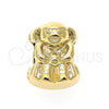Dije Love Link 05.179.0029 Oro Laminado, Diseño de Osito, Pulido, Tono Dorado