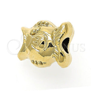 Dije Love Link 05.179.0010 Oro Laminado, Diseño de Pescado, Pulido, Tono Dorado