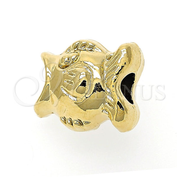 Dije Love Link 05.179.0010 Oro Laminado, Diseño de Pescado, Pulido, Tono Dorado