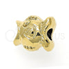 Dije Love Link 05.179.0010 Oro Laminado, Diseño de Pescado, Pulido, Tono Dorado