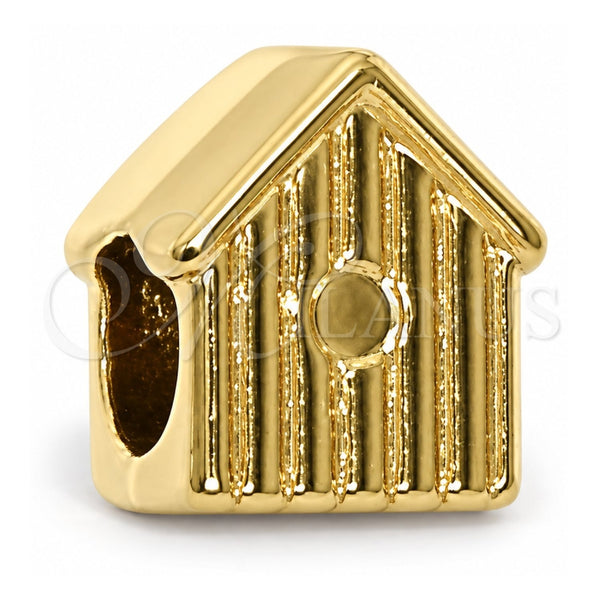 Dije Love Link 05.179.0021 Oro Laminado, Diseño de Casa, Pulido, Tono Dorado