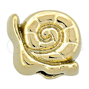 Dije Love Link 05.179.0025 Oro Laminado, Diseño de Caracol, Pulido, Tono Dorado