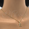 Dije Elegante 05.26.0017 Oro Laminado, Diseño de Iniciales, con Blanca Zirconia Cubica, Pulido, Tono Dorado