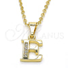 Dije Elegante 05.26.0017 Oro Laminado, Diseño de Iniciales, con Blanca Zirconia Cubica, Pulido, Tono Dorado