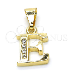 Dije Elegante 05.26.0017 Oro Laminado, Diseño de Iniciales, con Blanca Zirconia Cubica, Pulido, Tono Dorado