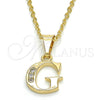 Dije Elegante 05.26.0019 Oro Laminado, Diseño de Iniciales, con Zirconia Cubica Blanca, Pulido, Tono Dorado