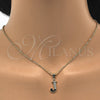 Dije Elegante 05.26.0022 Oro Laminado, Diseño de Iniciales, con Blanca Zirconia Cubica, Pulido, Tono Dorado