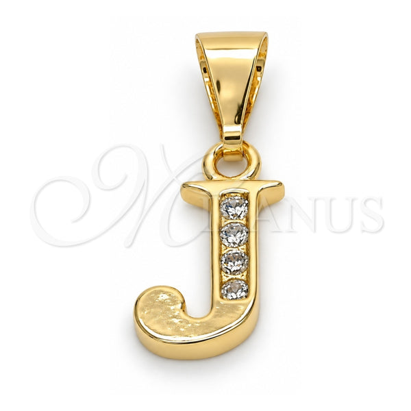 Dije Elegante 05.26.0022 Oro Laminado, Diseño de Iniciales, con Blanca Zirconia Cubica, Pulido, Tono Dorado
