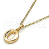 Dije Elegante 05.26.0027 Oro Laminado, Diseño de Iniciales, con Blanca Zirconia Cubica, Pulido, Tono Dorado