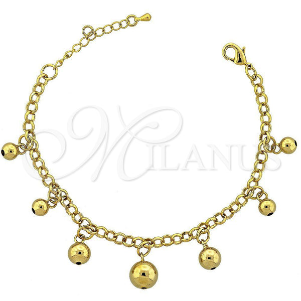 Pulsera Elegante 03.118.0005 Oro Laminado, Pulido, Tono Dorado (7 Inches Length)