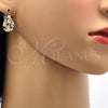 Argolla Pequeña 02.196.0001.15 Oro Laminado, Diseño de Gota, con Blanca Zirconia Cubica, Pulido, Tono Dorado
