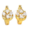 Argolla Pequeña 02.196.0001.15 Oro Laminado, Diseño de Gota, con Blanca Zirconia Cubica, Pulido, Tono Dorado