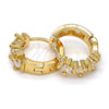 Argolla Huggie 02.156.0138.15 Oro Laminado, con Blanca Zirconia Cubica, Pulido, Tono Dorado