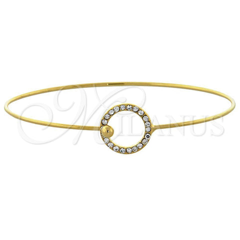 Aro Individual 07.165.0004 Oro Laminado, con Blanca Cristal, Pulido, Tono Dorado (01 MM Thickness, Size 5 (2.50 Diameter))