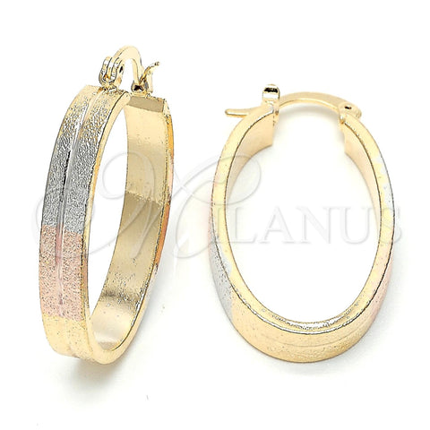 Argolla Mediana 02.168.0006.1 Oro Laminado, Mate, Tres Tonos