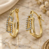 Argolla Huggie 02.164.0041 Oro Laminado, con Cristal Blanca, Pulido, Tono Dorado